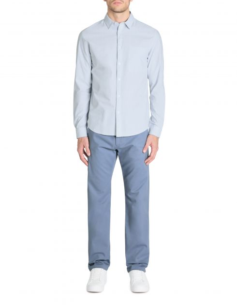 Pantalon straight en coton stretch - bleu clair