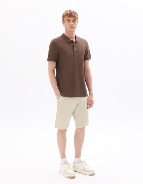 PO.01 Polo piqué regular 100% coton - marron glcé