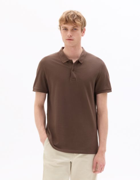 PO.01 Polo piqué regular 100% coton - marron glcé