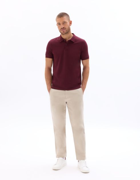 PO.01 Polo piqué regular 100% coton - rouge foncé
