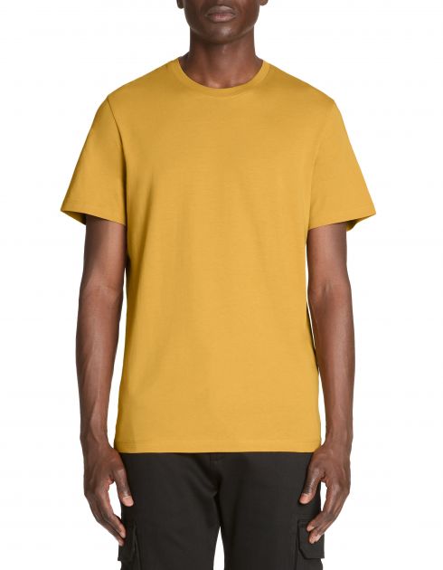 T-shirt straight col rond 100% coton - jaune