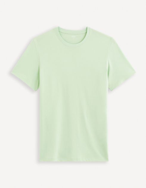 T-shirt col rond en coton - vert