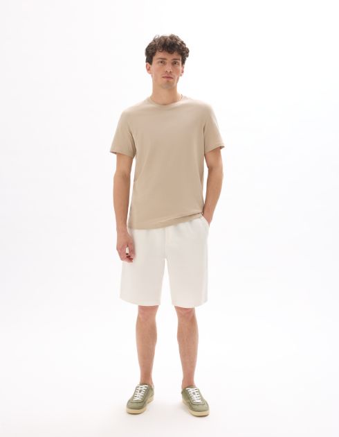 T-shirt regular col rond 100% coton - beige