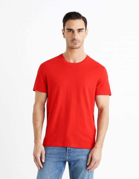 T-shirt col rond 100% coton - rouge