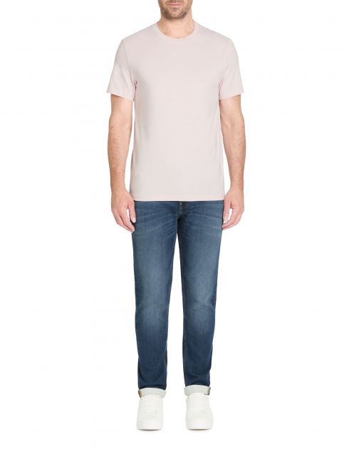 T-shirt straight col rond 100% coton - rose