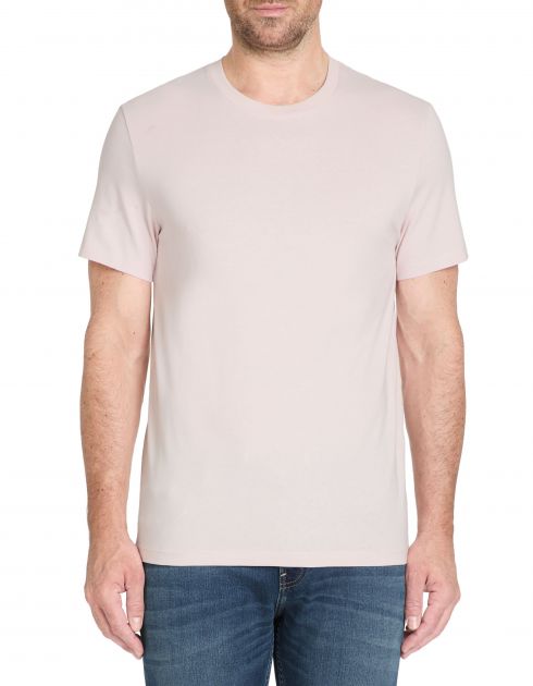 T-shirt straight col rond 100% coton - rose