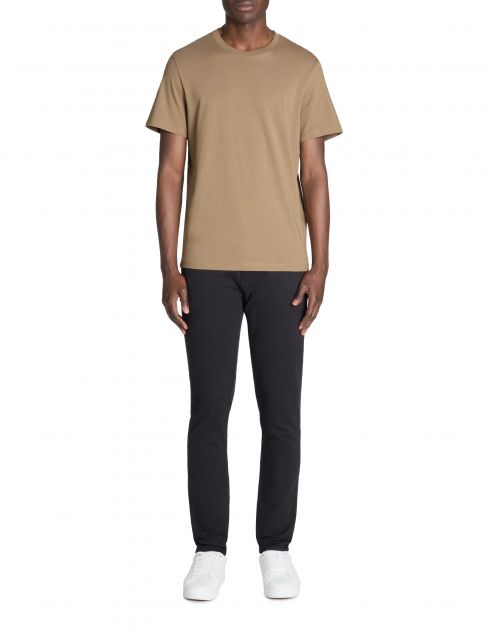 T-shirt straight col rond 100% coton - marron