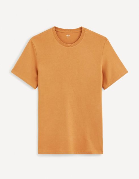 T-shirt col rond 100% coton - marron