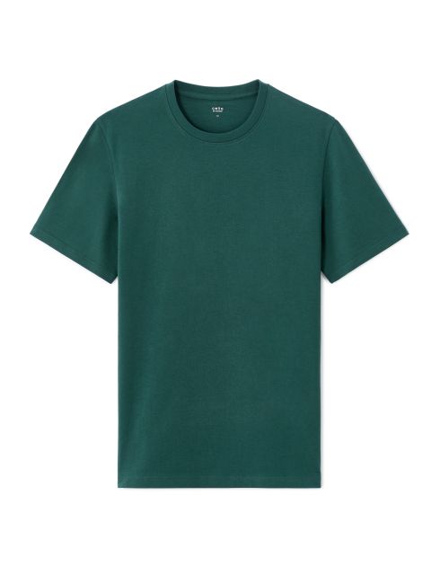T-shirt regular col rond 100% coton - vert