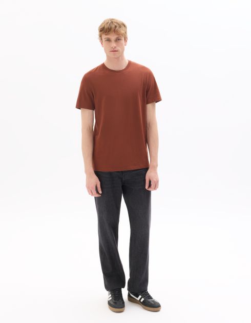 T.01 T-shirt regular col rond 100% coton - rouge