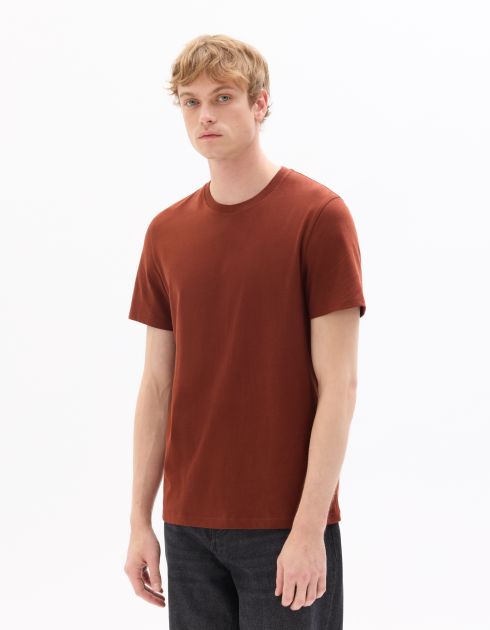 T.01 T-shirt regular col rond 100% coton - rouge