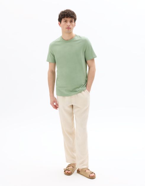 T.01 T-shirt regular col rond 100% coton - vert