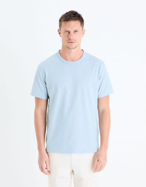 T-shirt boxy 100% coton - bleu