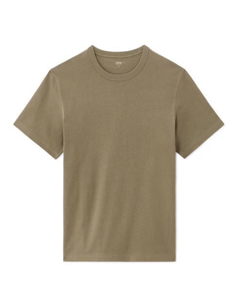 T-shirt boxy col rond 100% coton - marron