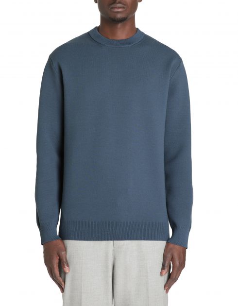 Pull col rond coton mélangé - marine