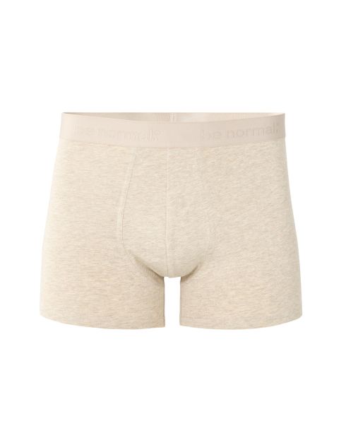 Boxer en coton stretch uni - beige chiné