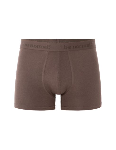Boxer en coton stretch uni - marron