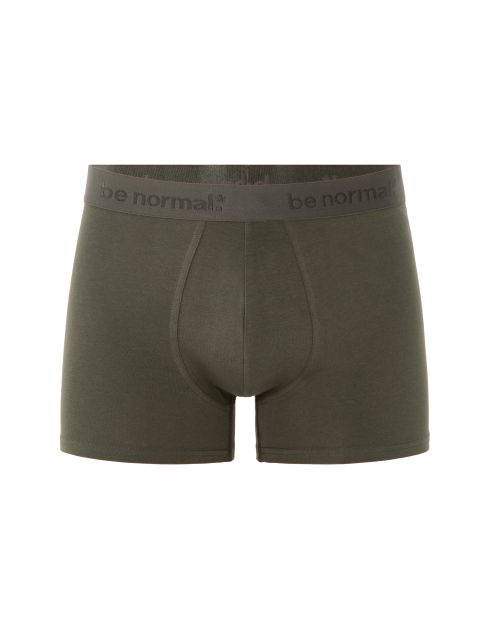 Boxer en coton stretch uni - vert kaki foncé