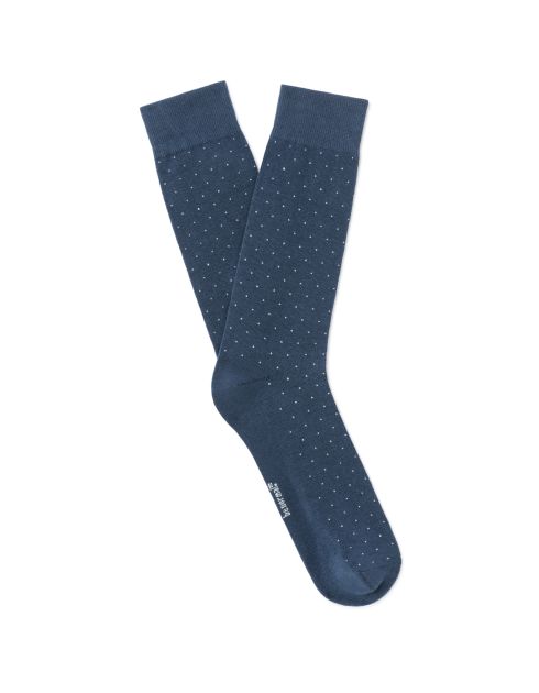 Chaussettes hautes à pois - bleu foncé