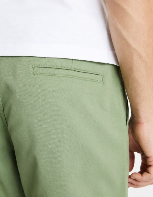 Bermuda chino uni en coton stretch - vert