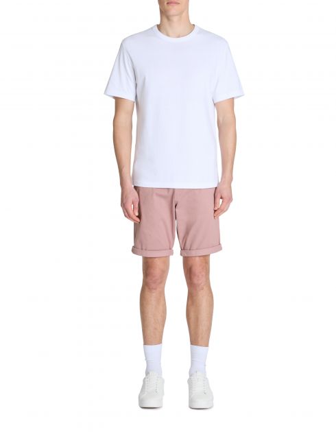 Bermuda 100% coton stretch - rose