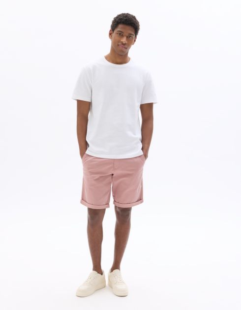 Bermuda chino en coton stretch - rose moyen