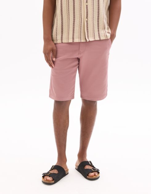 B.01 Bermuda chino en coton stretch - rose