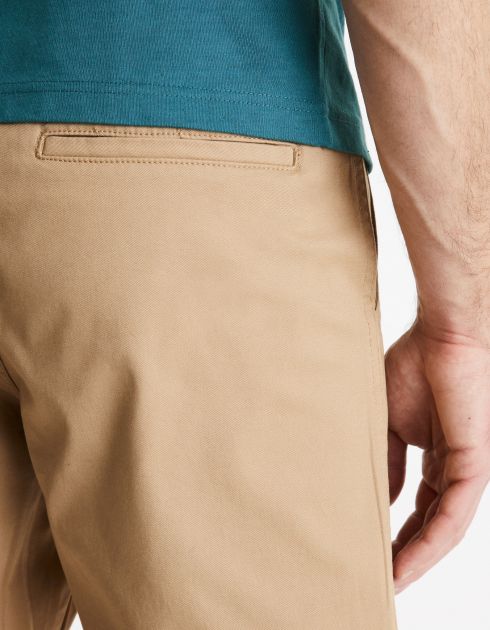 Bermuda chino uni en coton stretch - beige
