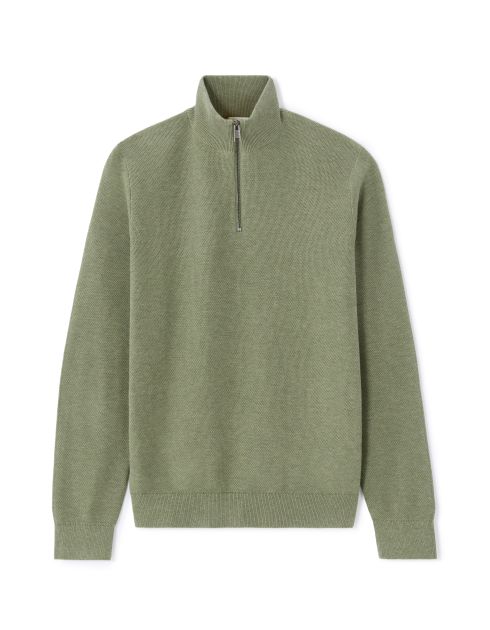 Pull col camionneur 100% coton - vert