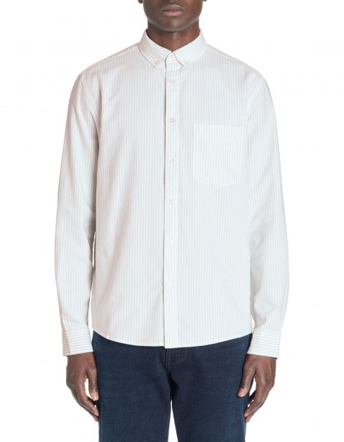 Chemise regular à rayures 100% coton - vert