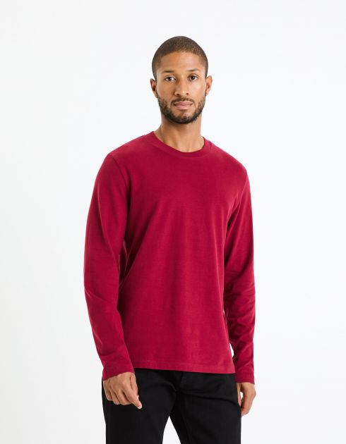 T-shirt col rond  100% coton -bordeaux