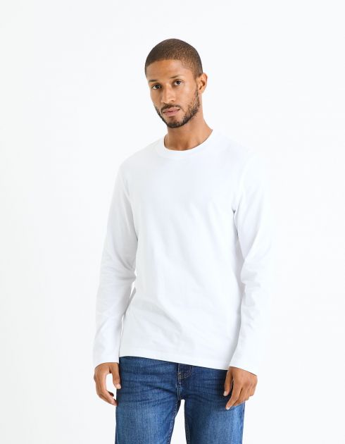 T-shirt col rond  100% coton -blanc