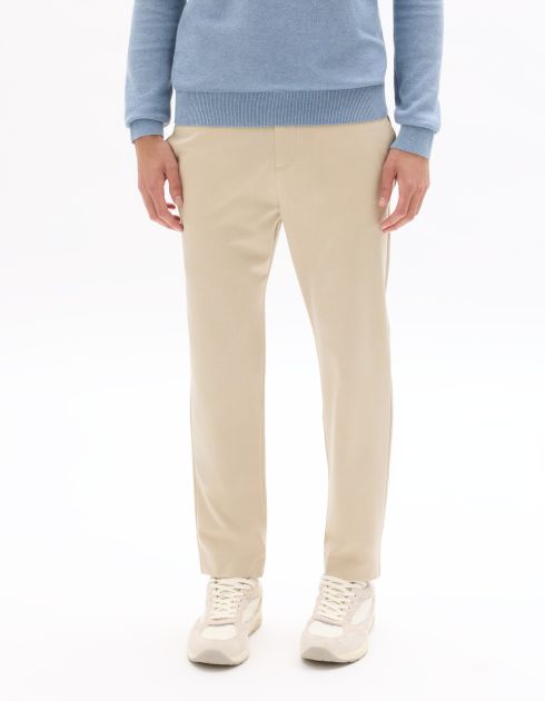 Pantalon 24H slim stretch 7/8e - beige clair