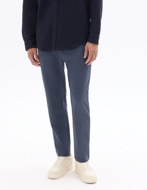 Pantalon 24H slim stretch 7/8e - bleu moyen