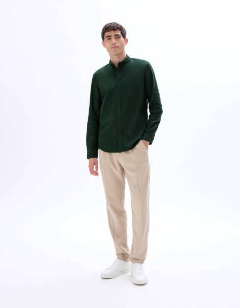 Chemise regular 100% coton oxford - vert foncé