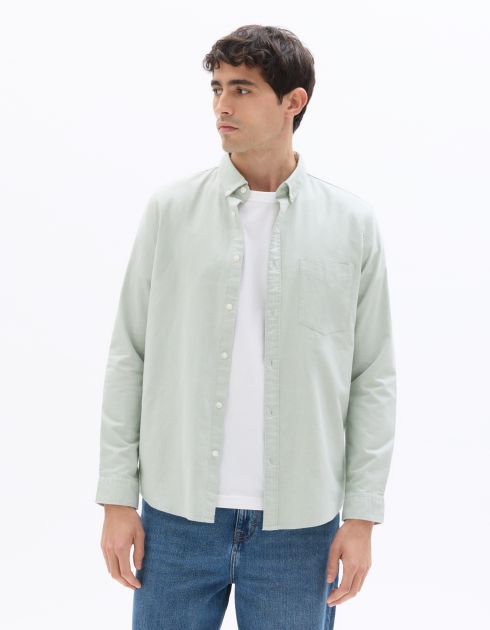 Chemise regular 100% coton oxford - sauge