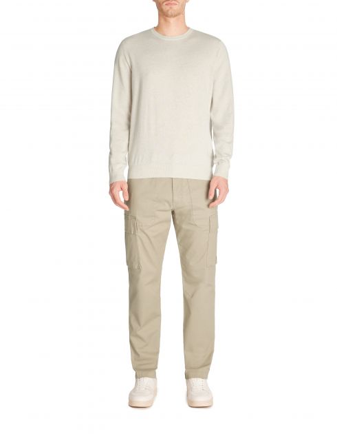 Pull col rond 100% coton - beige clair