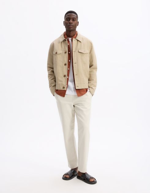 Chemise regular 100% lin - terracotta
