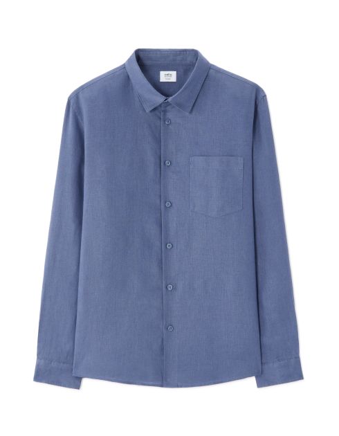 Chemise regular 100% lin - bleu foncé