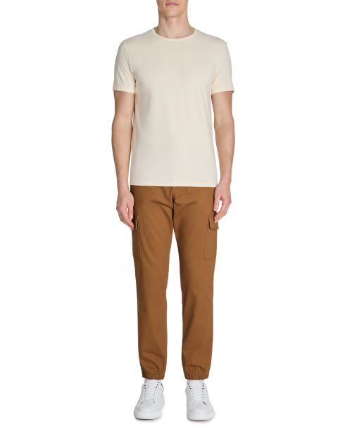 Pantalon cargo slim coton stretch - beige