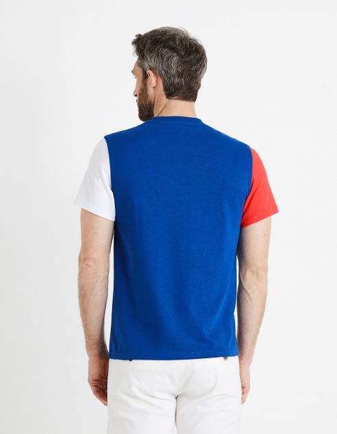 T-shirt col rond 100% coton - bleu