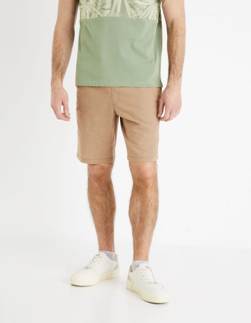Bermuda en lin coton - beige
