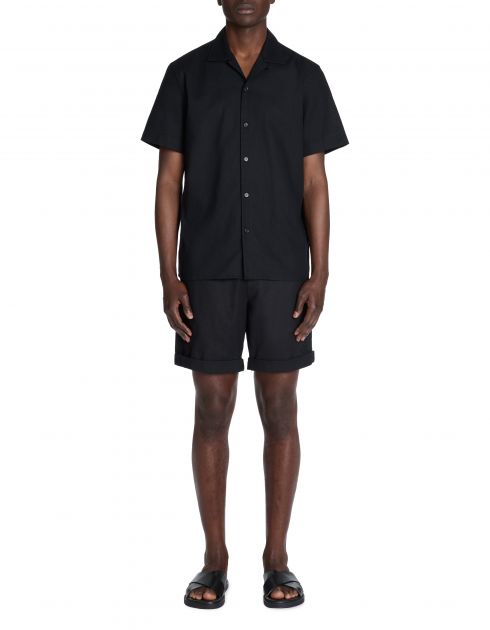 Bermuda en lin et coton - noir