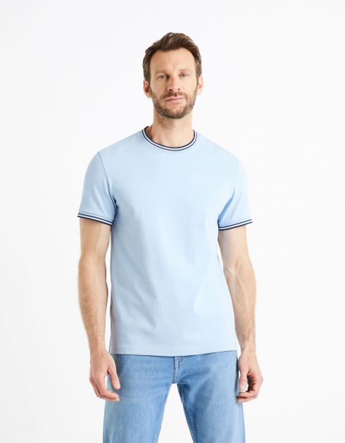 T-shirt col rond - Bleu clair