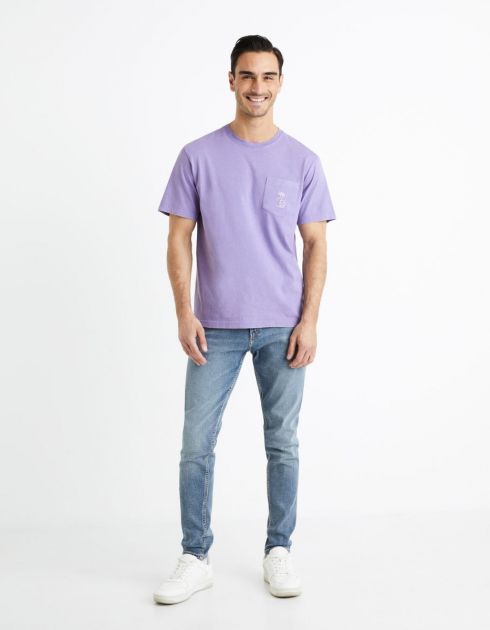 T-shirt col rond 100% coton - violet