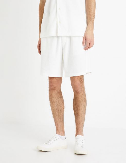 Bermuda en éponge - blanc