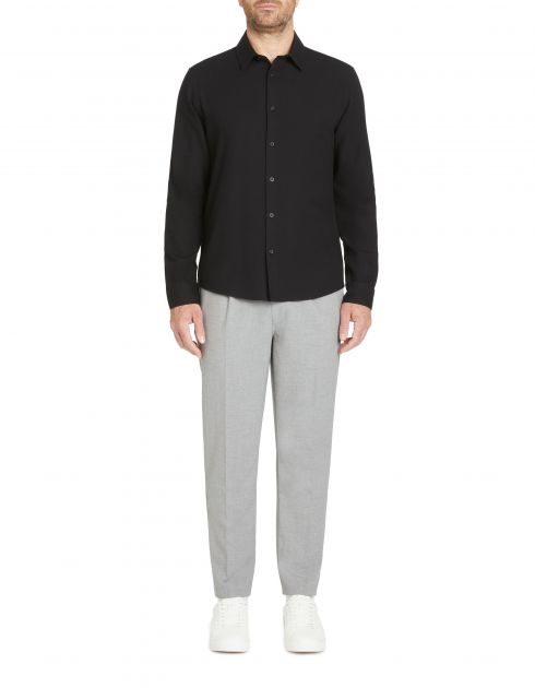 Chemise regular nid d'abeille coton - noir