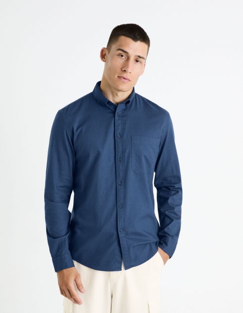 Chemise regular 100% coton - marine