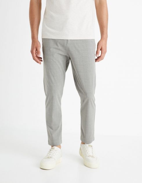 Pantalon à carreau - gris