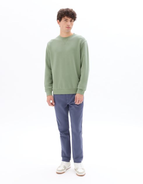 Sweat regular col rond 100% coton - bleu clair